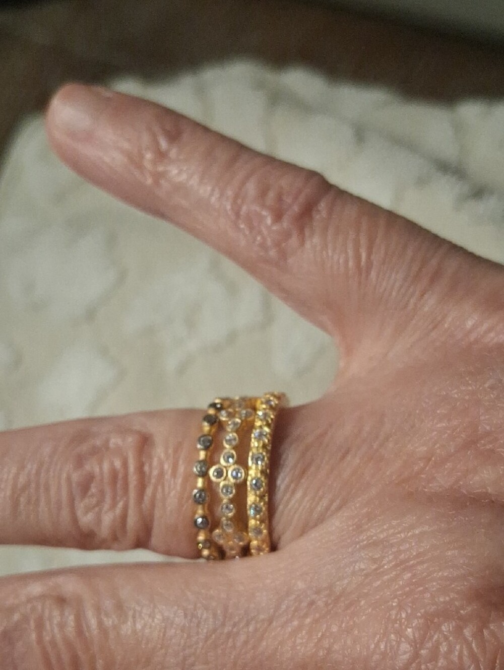 Set Of 3 Freida Rothman Eternity Bands-Stack Rings! - Picture 4 of 5